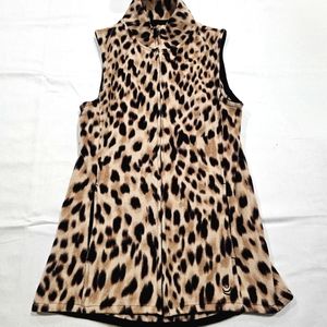Cuddl Duds Cheetah Print Fleece Vest (Size S)
